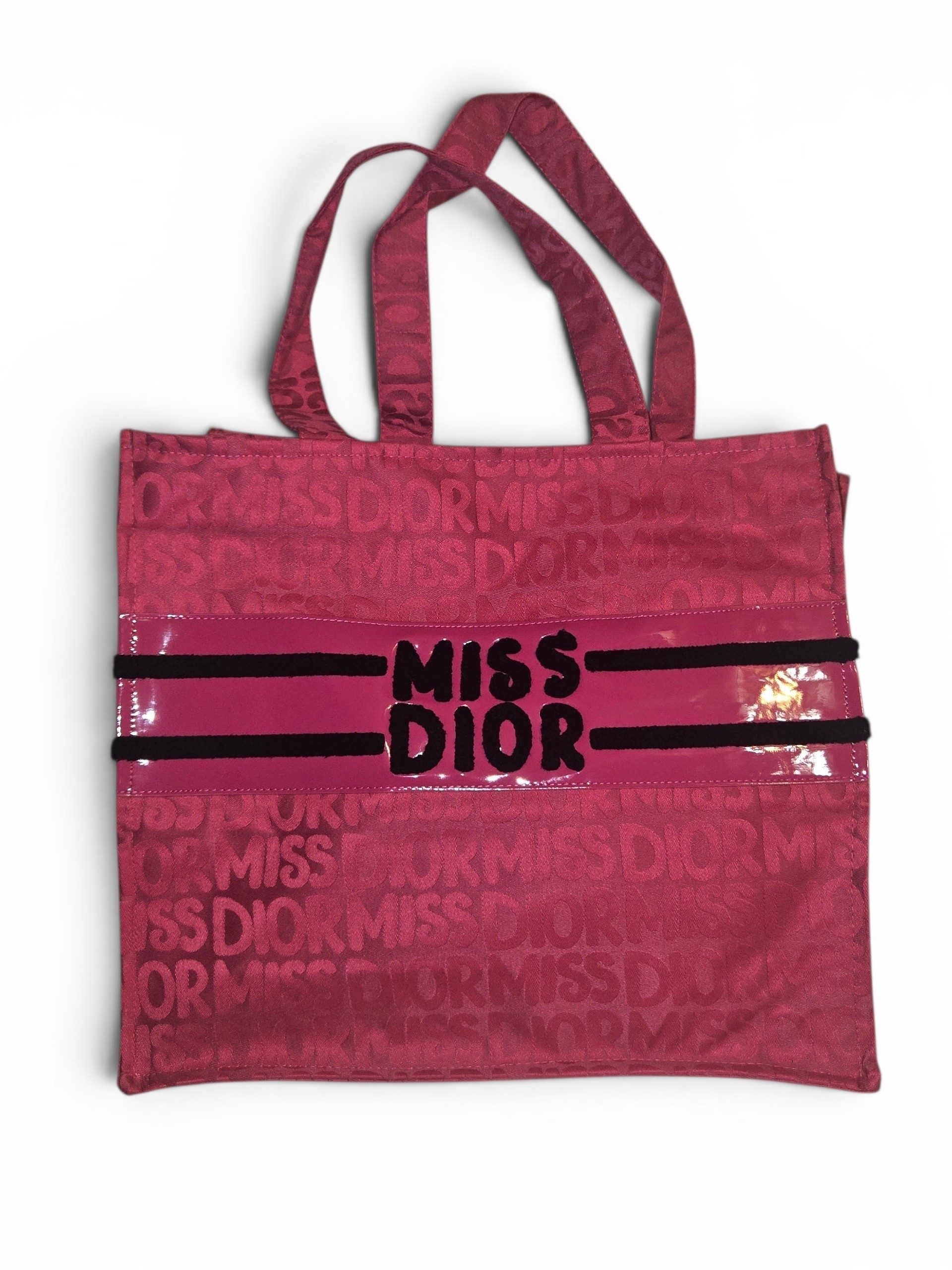 Miss Dior Pink Jacquard Logo Tote Bag Y2k Large Shopper